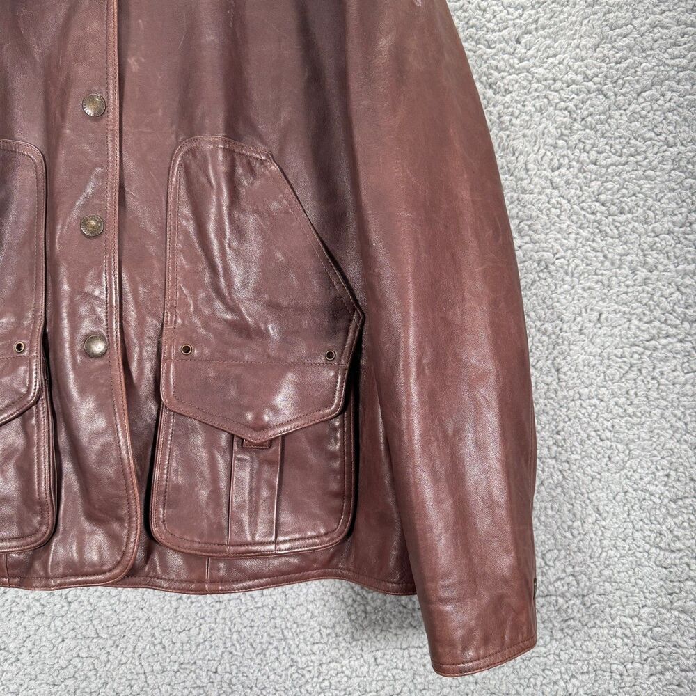 Lauren Ralph Lauren Brown Leather Jacket Women's Size 2X - Picture 3 of 12